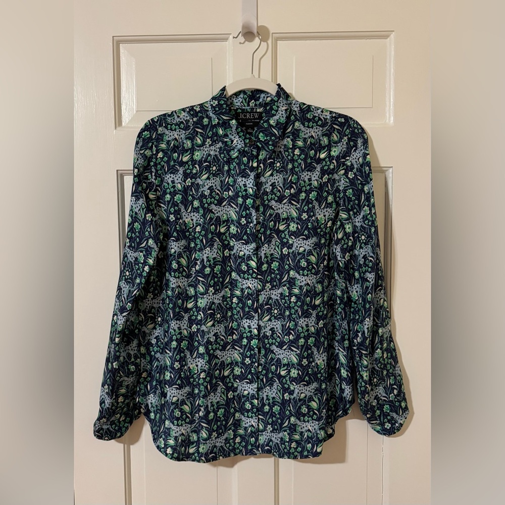 J Crew Reimagined Classic Fit Blouse